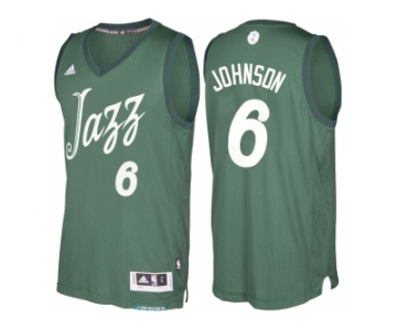 Men's Utah Jazz #6 Joe Johnson Green 2016 Christmas Day NBA Swingman Jersey