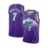 Men's Utah Jazz #7 Pete Maravich Authentic Purple Hardwood Classics Basketball Jersey