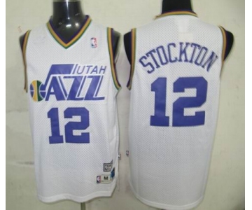 nba jerseys utah jazz #12 stockton white (fans edition)