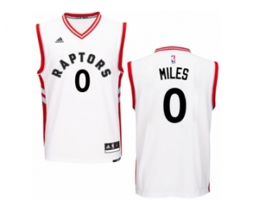 Men Adidas Toronto Raptors #0 C.J. Miles Authentic White Home NBA Jersey