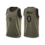 Men Nike Toronto Raptors #0 C.J. Miles Green Salute to Service NBA Swingman Jersey