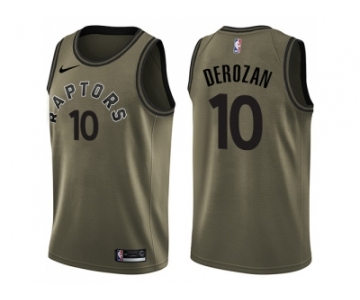 Men Nike Toronto Raptors #10 DeMar DeRozan Green Salute to Service NBA Swingman Jersey