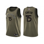 Men Nike Toronto Raptors #15 Vince Carter Green Salute to Service NBA Swingman Jersey