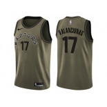 Men Nike Toronto Raptors #17 Jonas Valanciunas Green Salute to Service NBA Swingman Jersey