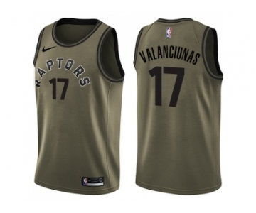 Men Nike Toronto Raptors #17 Jonas Valanciunas Green Salute to Service NBA Swingman Jersey