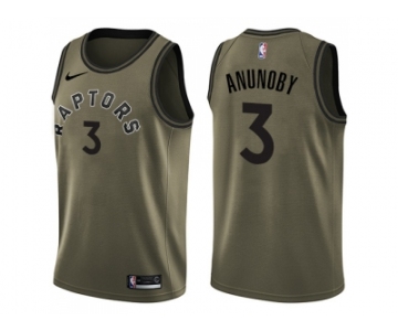 Men Nike Toronto Raptors #3 OG Anunoby Green Salute to Service NBA Swingman Jersey