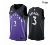 Men Toronto Raptors #3 OG Anunoby Purple NBA Swingman 2020-21 Earned Edition Jersey