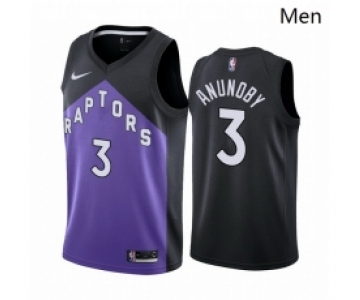 Men Toronto Raptors #3 OG Anunoby Purple NBA Swingman 2020-21 Earned Edition Jersey