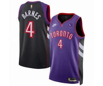 Men Toronto Raptors #4 Scottie Barnes Purple 2024-25 Classic Edition Swingman Stitched Basketball Jersey