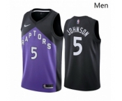 Men Toronto Raptors #5 Stanley Johnson Purple NBA Swingman 2020 21 Earned Edition Jersey