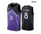 Men Toronto Raptors #8 Malachi Flynn Purple NBA Swingman 2020 21 Earned Edition Jersey