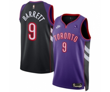 Men Toronto Raptors #9 RJ Barrett Purple 2024-25 Classic Edition Swingman Stitched Basketball Jersey