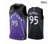 Men Toronto Raptors #95 DeAndre 27 Bembry Purple NBA Swingman 2020 21 Earned Edition Jersey