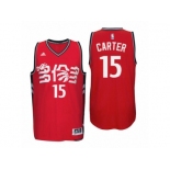 Men's Adidas Toronto Raptors #15 Vince Carter Authentic Red Chinese New Year NBA Jersey