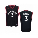 Men's Adidas Toronto Raptors #3 James Johnson Authentic Black Alternate NBA Jersey