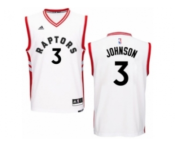 Men's Adidas Toronto Raptors #3 James Johnson Authentic White Home NBA Jersey