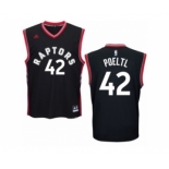 Men's Adidas Toronto Raptors #42 Jakob Poeltl Authentic Black Alternate NBA Jersey