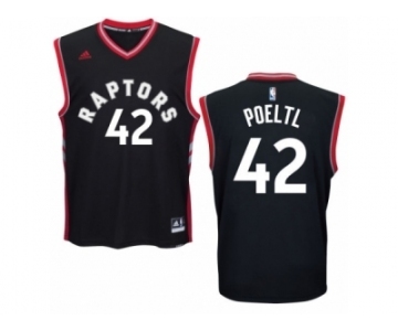 Men's Adidas Toronto Raptors #42 Jakob Poeltl Authentic Black Alternate NBA Jersey