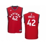 Men's Adidas Toronto Raptors #42 Jakob Poeltl Authentic Red Road NBA Jersey