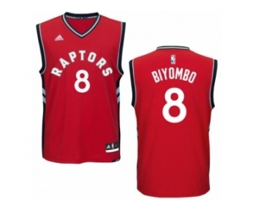 Men's Adidas Toronto Raptors #8 Bismack Biyombo Authentic Red Road NBA Jersey