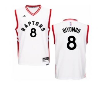 Men's Adidas Toronto Raptors #8 Bismack Biyombo Swingman White Home NBA Jersey