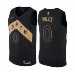 Men's Nike Toronto Raptors #0 C.J. Miles Swingman Black NBA Jersey - City Edition