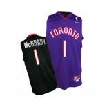 Men's Nike Toronto Raptors #1 Tracy Mcgrady Authentic Black Purple Throwback NBA Jersey