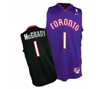 Men's Nike Toronto Raptors #1 Tracy Mcgrady Authentic Black Purple Throwback NBA Jersey