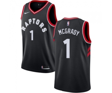 Men's Nike Toronto Raptors #1 Tracy Mcgrady Swingman Black Alternate NBA Jersey Statement Edition