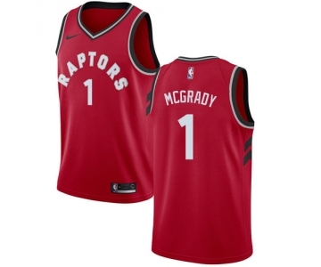 Men's Nike Toronto Raptors #1 Tracy Mcgrady Swingman Red Road NBA Jersey - Icon Edition