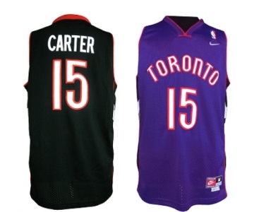 Men's Nike Toronto Raptors #15 Vince Carter Swingman Black Purple Throwback NBA Jersey