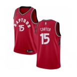 Men's Nike Toronto Raptors #15 Vince Carter Swingman Red Road NBA Jersey - Icon Edition