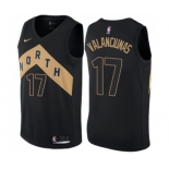 Men's Nike Toronto Raptors #17 Jonas Valanciunas Swingman Black NBA Jersey - City Edition