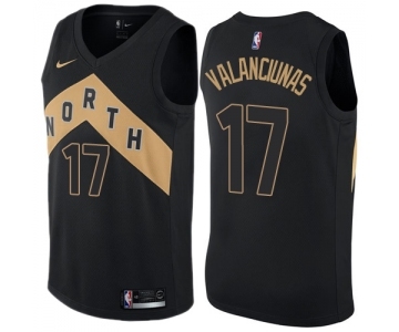 Men's Nike Toronto Raptors #17 Jonas Valanciunas Swingman Black NBA Jersey - City Edition