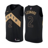 Men's Nike Toronto Raptors #2 Kawhi Leonard Authentic Black NBA Jersey - City Edition