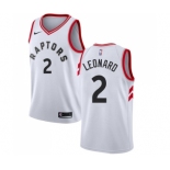 Men's Nike Toronto Raptors #2 Kawhi Leonard Authentic White NBA Jersey - Association Edition