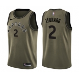 Men's Nike Toronto Raptors #2 Kawhi Leonard Swingman Green Salute to Service NBA Jersey