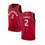 Men's Nike Toronto Raptors #2 Kawhi Leonard Swingman Red NBA Jersey - Icon Edition