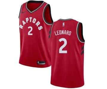 Men's Nike Toronto Raptors #2 Kawhi Leonard Swingman Red NBA Jersey - Icon Edition