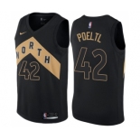 Men's Nike Toronto Raptors #42 Jakob Poeltl Swingman Black NBA Jersey - City Edition