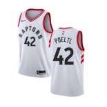 Men's Nike Toronto Raptors #42 Jakob Poeltl Swingman White NBA Jersey - Association Edition