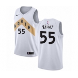 Men's Nike Toronto Raptors #55 Delon Wright Swingman White NBA Jersey - City Edition