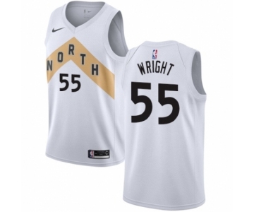 Men's Nike Toronto Raptors #55 Delon Wright Swingman White NBA Jersey - City Edition