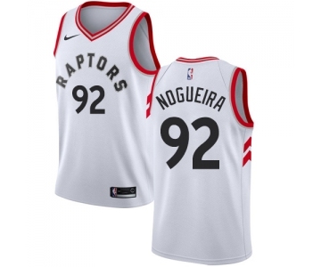 Men's Nike Toronto Raptors #92 Lucas Nogueira Swingman White NBA Jersey - Association Edition