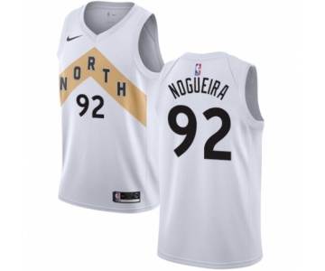 Men's Nike Toronto Raptors #92 Lucas Nogueira Swingman White NBA Jersey - City Edition