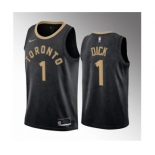 Men's Toronto Raptors #1 Gradey Dick Black 2023 Draft City Edition Stitched Basketball Jersey