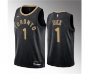 Men's Toronto Raptors #1 Gradey Dick Black 2023 Draft City Edition Stitched Basketball Jersey