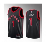 Men's Toronto Raptors #1 Gradey Dick Black 2023 Draft Statement Edition Stitched Basketball Jersey