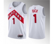 Men's Toronto Raptors #1 Gradey Dick White 2023 Draft Association Edition Stitched Basketball Jersey