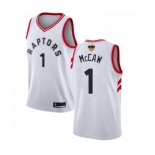 Men's Toronto Raptors #1 Patrick McCaw Authentic White 2019 Basketball Finals Bound Jersey - Association Edition